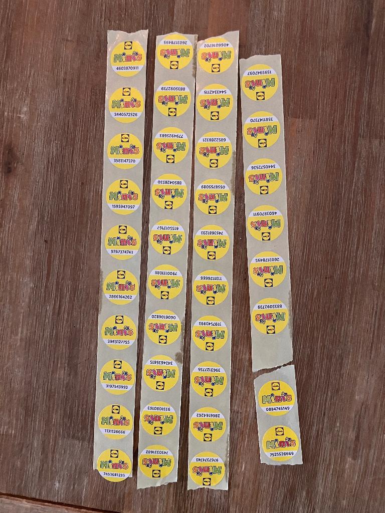 38 losse zegels Lidl mini’s knuffels, Lidl, Ophalen of Verzenden