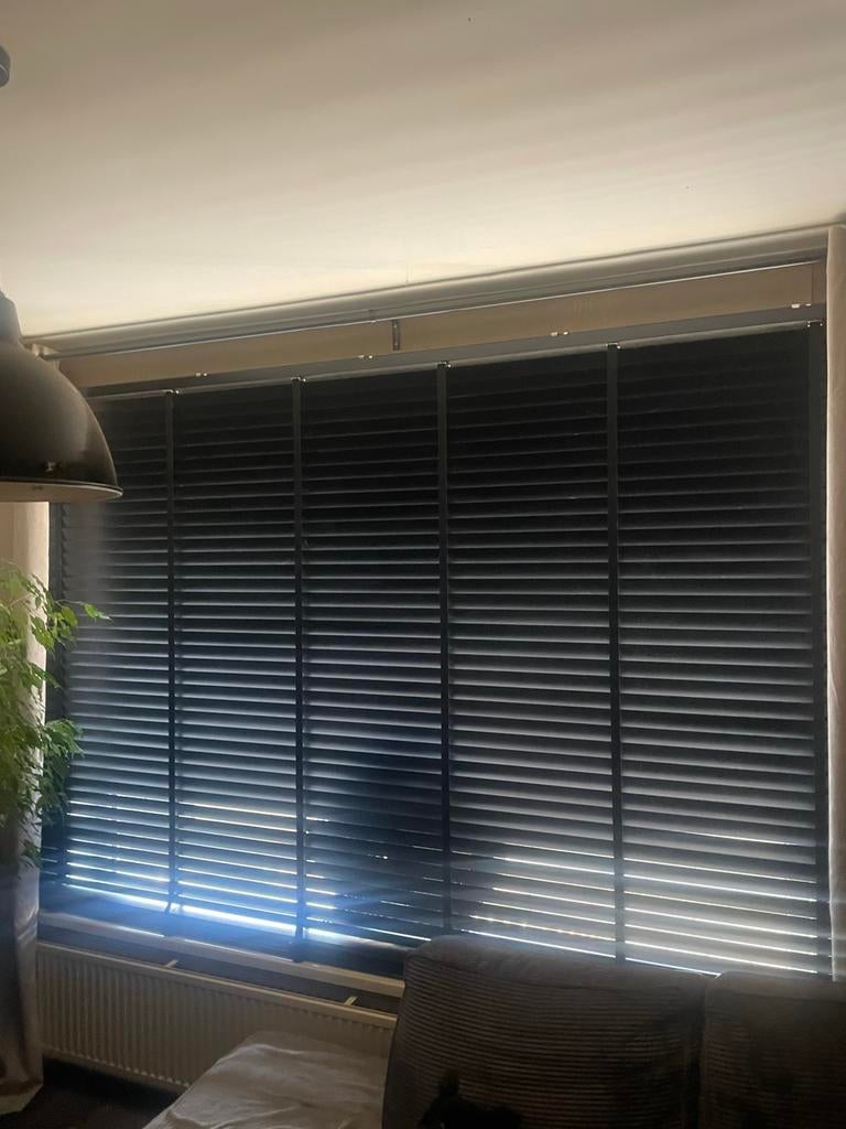 Houten Luxaflex - 2 Maten, Ophalen, Gebruikt, 200 cm of meer, Zwart