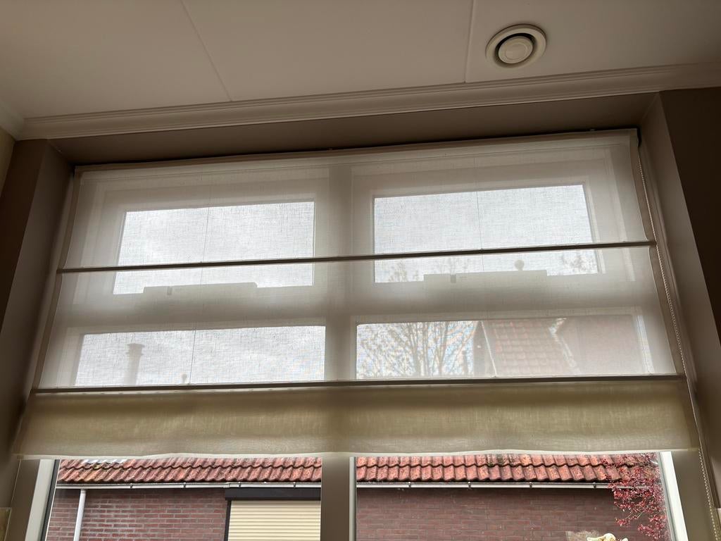 Vouwgordijnen creme, Huis en Inrichting, Gebruikt, Ophalen of Verzenden, Crème, 150 tot 200 cm