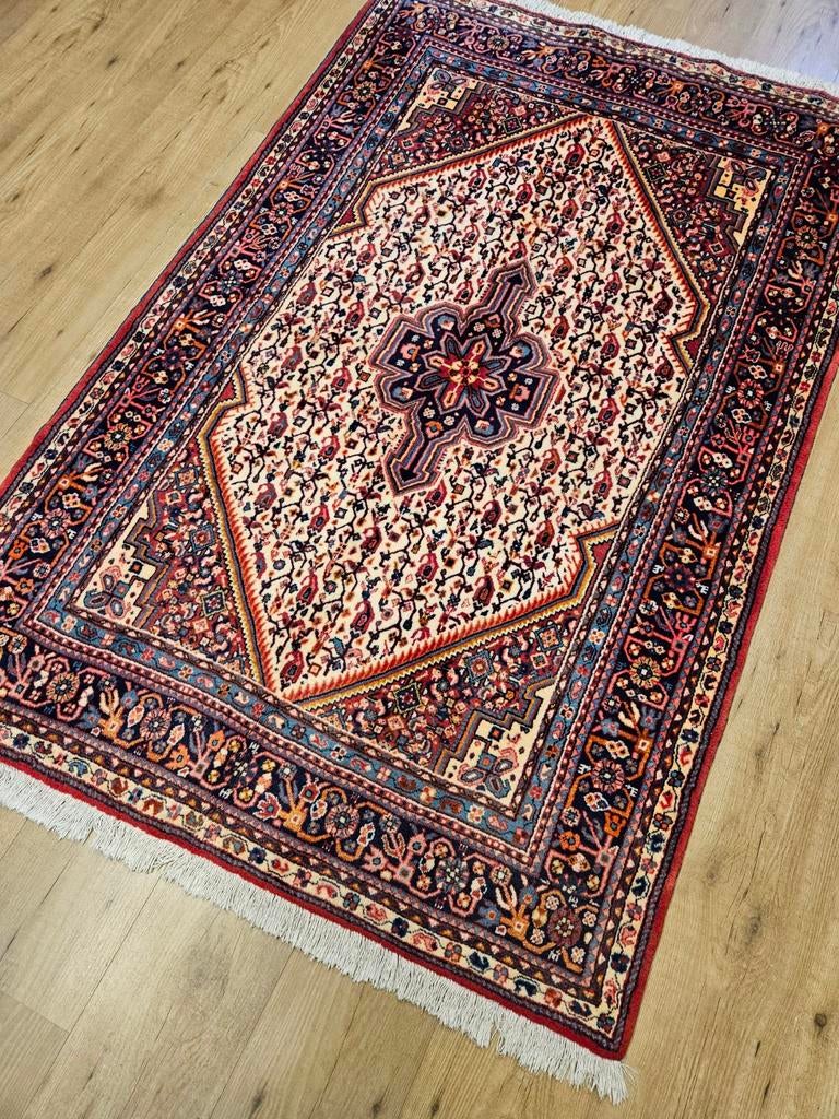 Handgeknoopt perzisch tapijt sarough 178x111, Info@SlatsAntiek.nl, Crème, 100 tot 150 cm, Perzisch