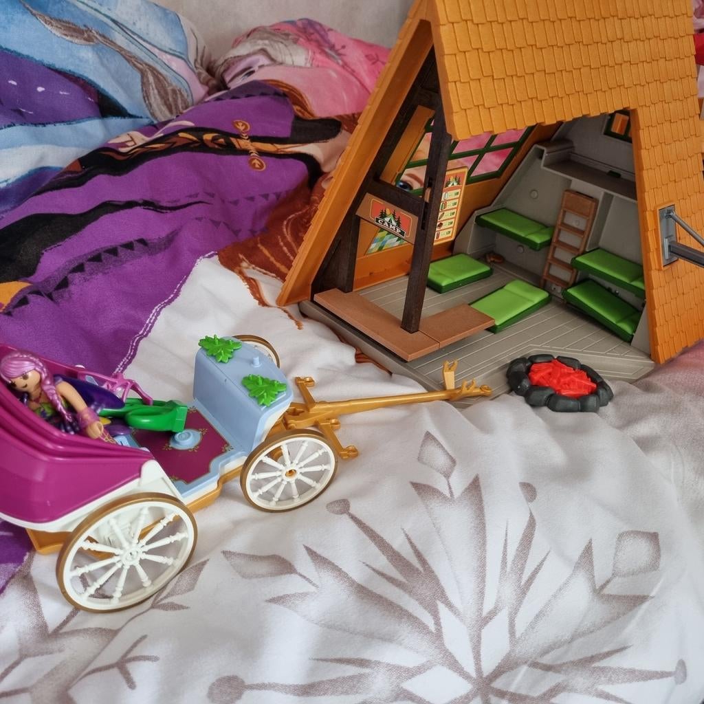 Playmobil set met huisje, koets en boot, Kinderen en Baby's, Speelgoed | Playmobil, Ophalen, Gebruikt