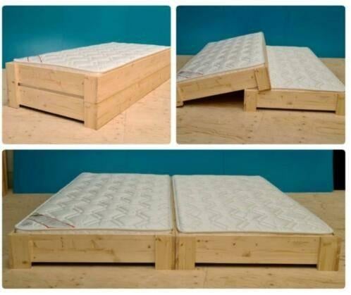 1-persoonsbed TWIN 2 bedden in 5 seconden, 90 cm, Ophalen of Verzenden, Hout, Nieuw