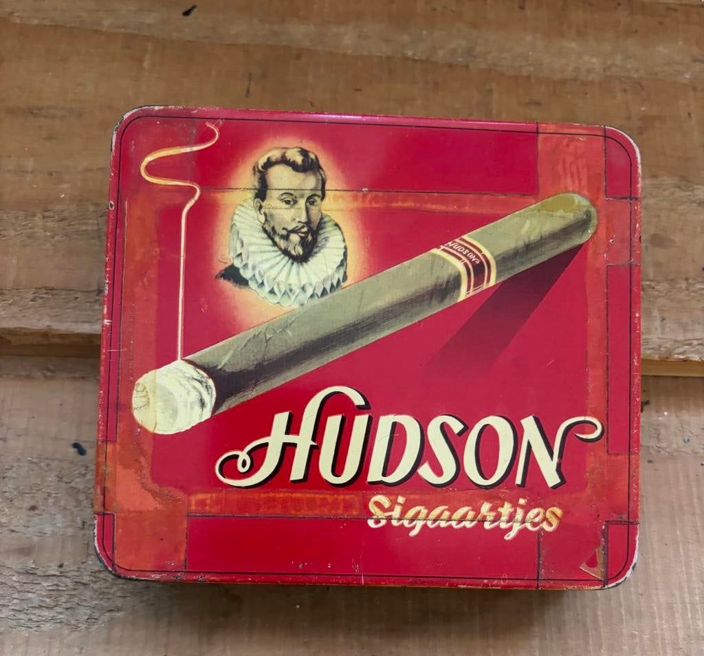 Hudson sigaren blikje, Ophalen of Verzenden, Gebruikt