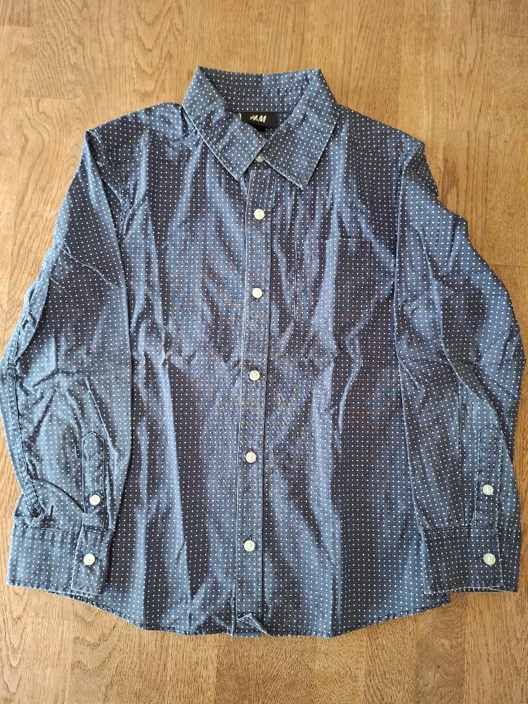 H&M overhemd donkerblauw ruitjesprint, Anneonline, Steenbergen, Gebruikt, Shop@wesell4u.nl