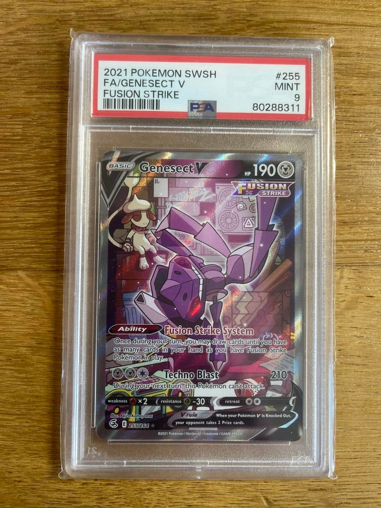 Genesect V PSA 9 - Pokemon kaarten, Hobby en Vrije tijd, Verzamelkaartspellen | Pokémon, Ophalen of Verzenden, Nieuw, Losse kaart