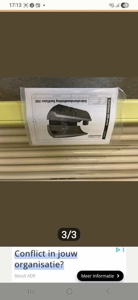 Sunvision 200-serie zonnebank met handleiding, Ophalen of Verzenden, Gebruikt, Zonnebank dubbelzijdig, 15 lampen of meer