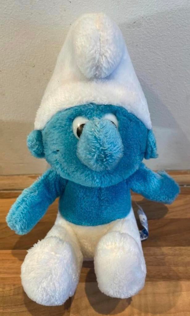Pluche SMURF Peyo Wallace Berrie knuffel smurf uit 1958, Ophalen of Verzenden, Zo goed als nieuw, Overige Smurfen, Poppetje, Figuurtje of Knuffel