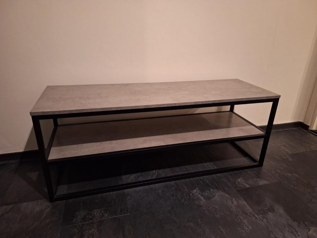 TV-meubel DOKKEDAL 1 schap kleur: beton/zwart, Ophalen, Overige materialen, Zo goed als nieuw, Modern