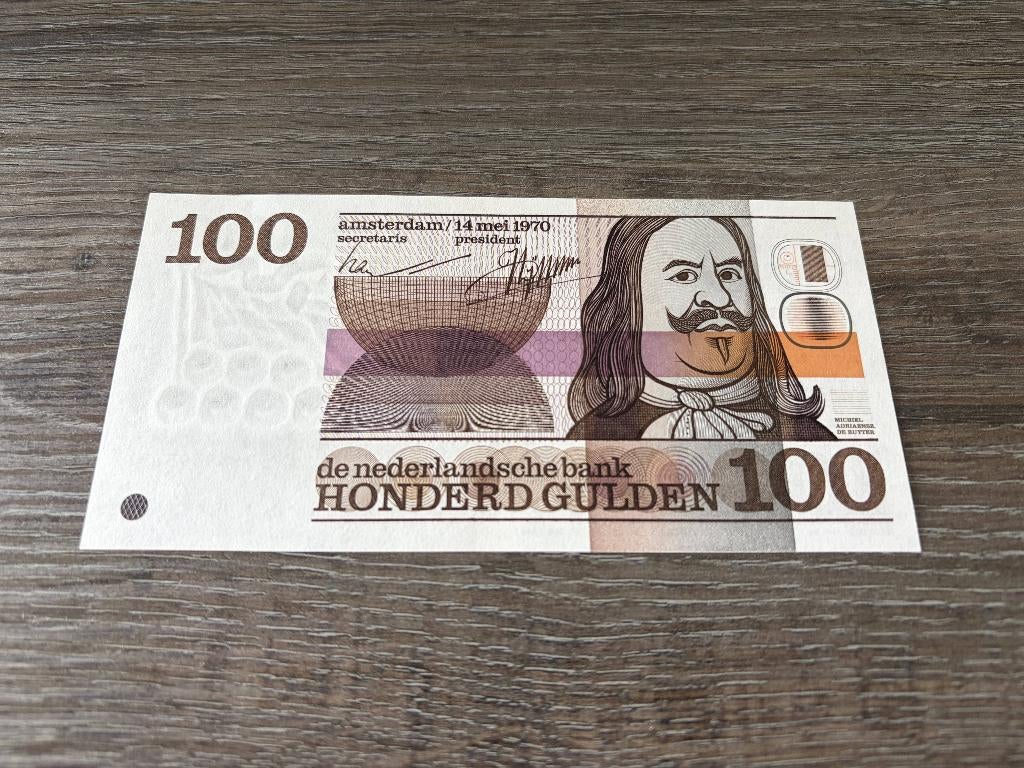 UNC biljet 100 gulden De Ruyter, 1970, Postzegels en Munten, Bankbiljetten | Nederland, Ophalen of Verzenden, 100 gulden