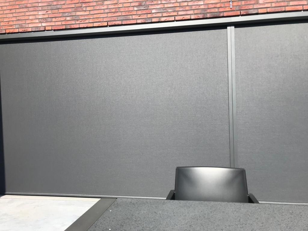 2x Ritsscreen 360x250 cm zonder motoren Antraciet - Gebruikt, Tuin en Terras, Zonneschermen, Ophalen, Gebruikt, Elektrisch, 150 tot 300 cm