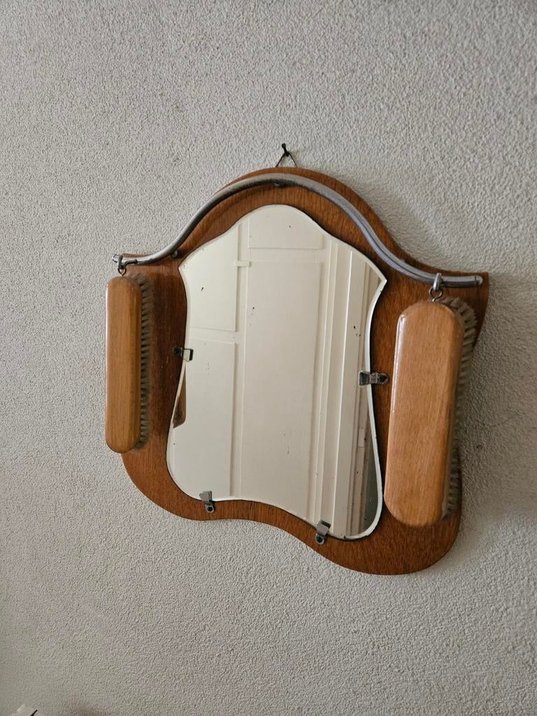 Antiek spiegel met borstels, Ophalen, Rechthoekig, Minder dan 50 cm