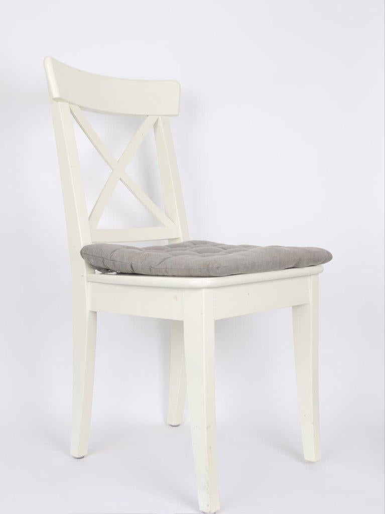 6 keukenstoelen met kussens, IKEA Rosentorp, Ophalen, Gebruikt, Wit, Vijf, Zes of meer stoelen