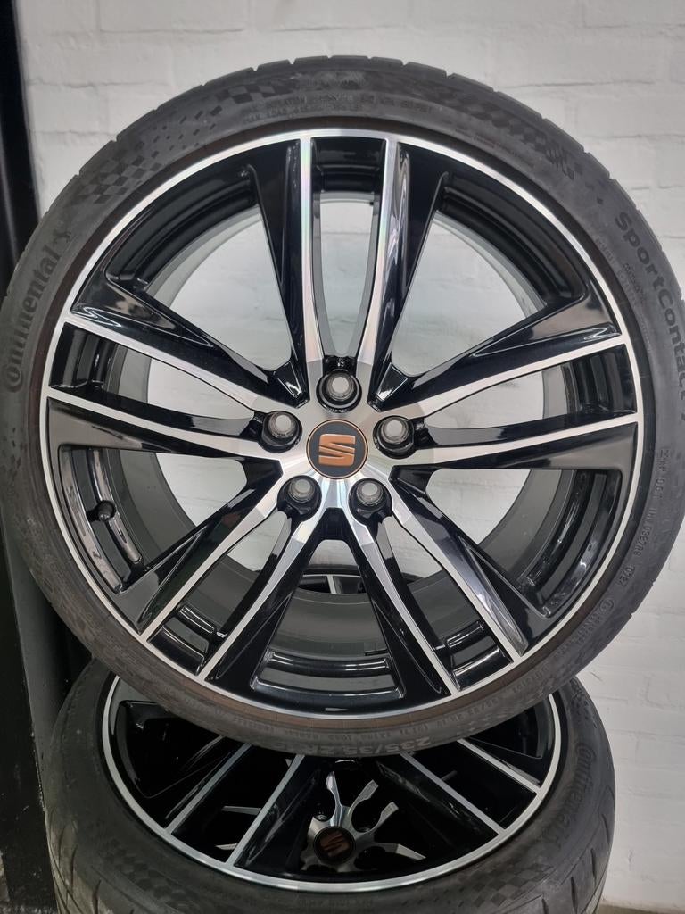 Orig. 18" Seat Leon Cupra velgen, ZGAN Continental zomerband, Auto-onderdelen, Banden en Velgen, Ophalen, 18 inch, Gebruikt, Banden en Velgen