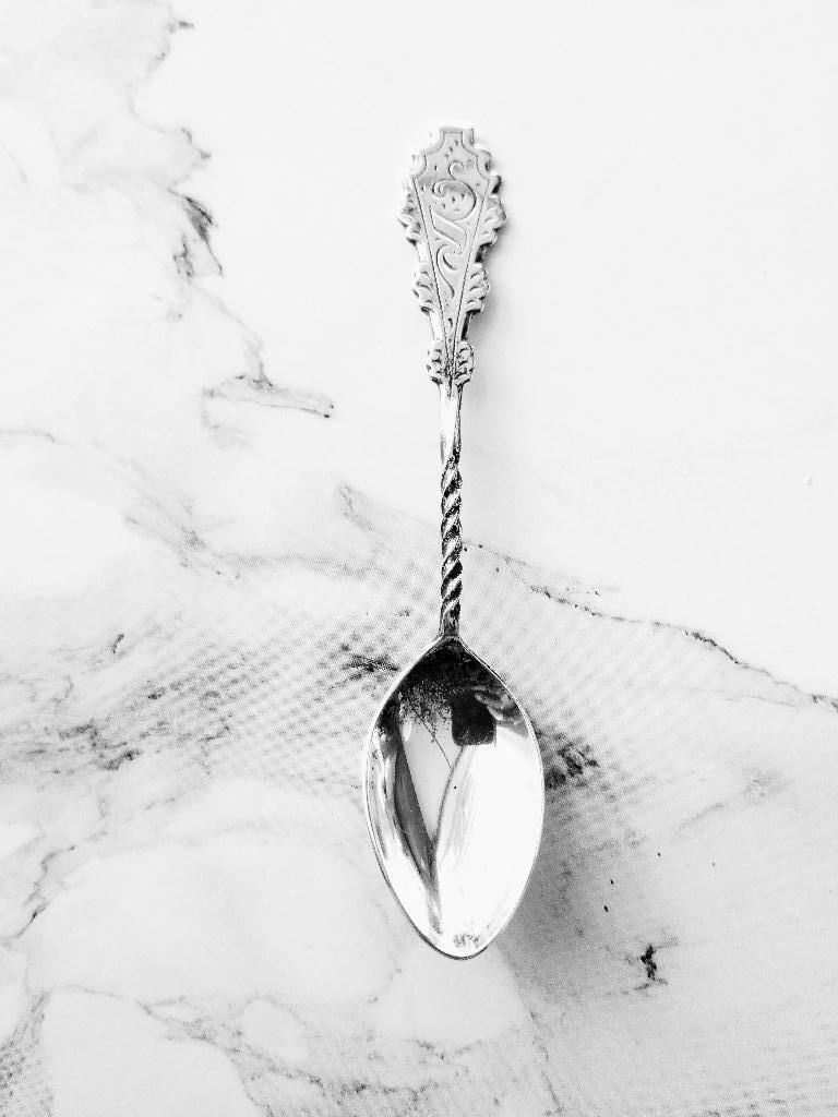 lepeltje vintage Biedermeier stijl  lepeltje, Ophalen of Verzenden