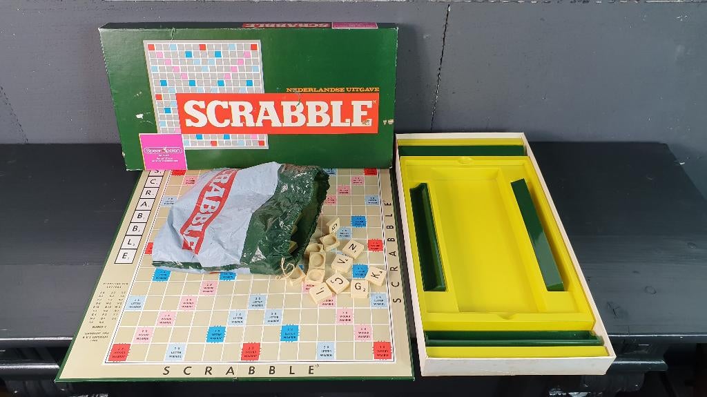 Scrabble, kunststof stenen, vintage Spear-Spelen spel. 7A11, Tweedehands verkoop, Tweedehands verkoop, Gebruikt, Ophalen of Verzenden