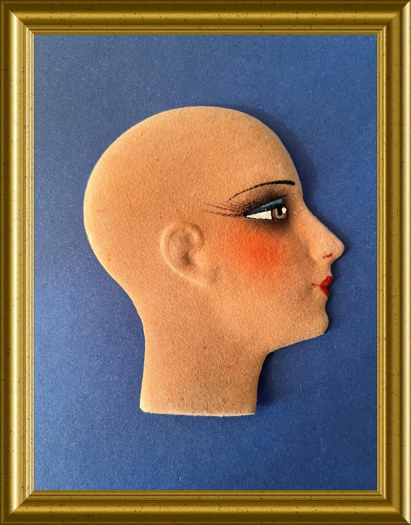 Art deco gezicht, plat hoofd, silhouet, Ophalen of Verzenden