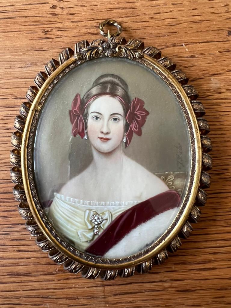 miniatuur portret, Antiek en Kunst, Ophalen of Verzenden