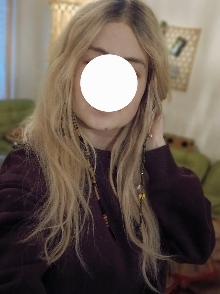 Blonde hippie human hair wig, Ophalen of Verzenden, Nieuw, Pruik of Haarverlenging