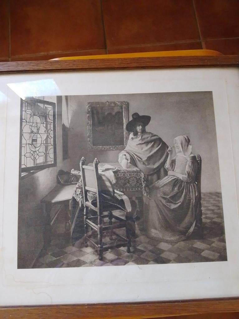 Replica Johannes Vermeer, Antiek en Kunst, Kunst | Tekeningen en Foto's, Ophalen of Verzenden