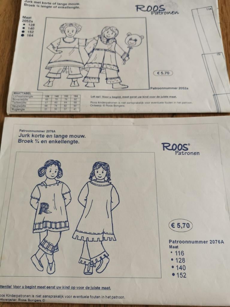 ROOS patronen, Hobby en Vrije tijd, Kledingpatronen, Ophalen of Verzenden, Zo goed als nieuw, Kind, Roos