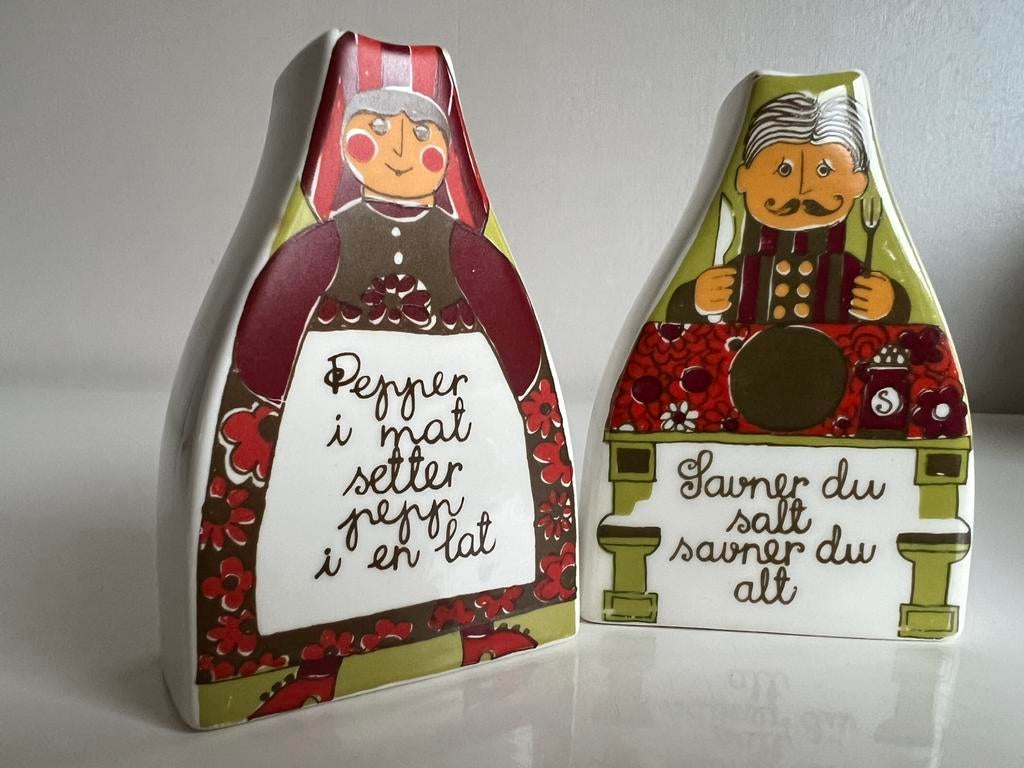 Noors Figgjo Flint Folklore Peper - Zout Shakers Turi Design, Keramiek, Overige typen, Ophalen of Verzenden, Zo goed als nieuw