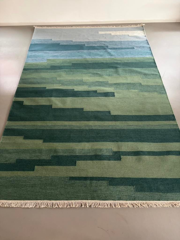 3x2m handgeweven wollen vloerkleed landschap Schiermonnikoog, Geen, Geen, Ophalen of Verzenden, 200 cm of meer