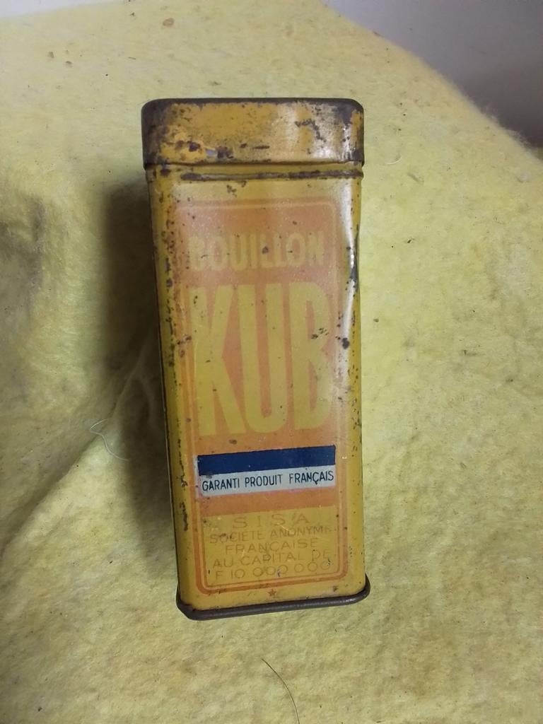 9423)KUB  mooi oud bouillon blikje, Verzamelen, Blikken, Ophalen of Verzenden, Gebruikt, Overige