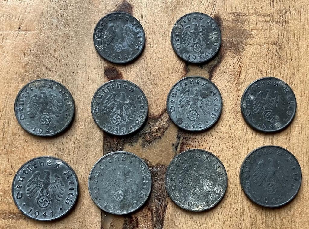 verzameling Reichspfennig 1 - 10 pfennig Duitse Rijk, Ophalen, Duitsland, Setje