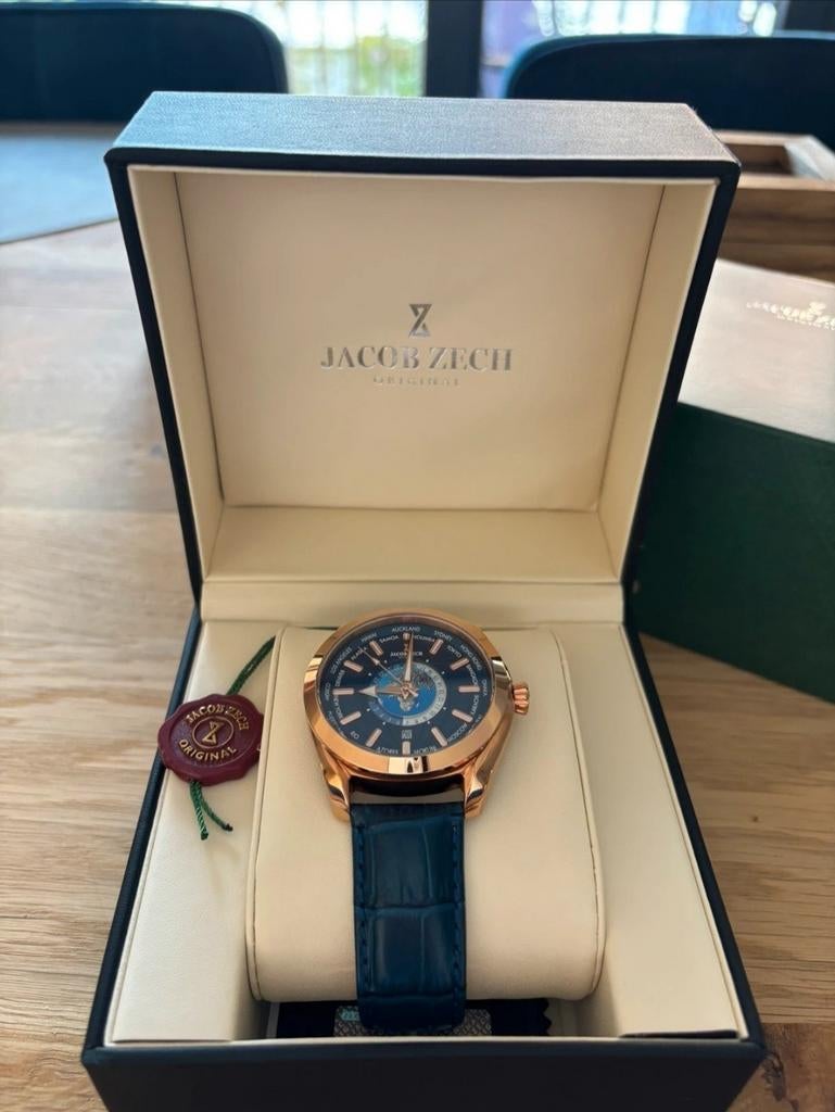 Jacob Zech London Z4.1540.003 Polshorloge, Overige merken, Leer, Staal, Polshorloge