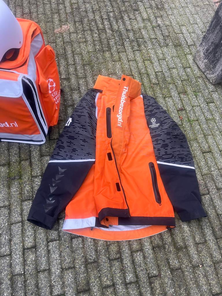 Thuisbezorgd tas, jas en helm, Ophalen of Verzenden, Nieuw, Maat 52/54 (L), Oranje