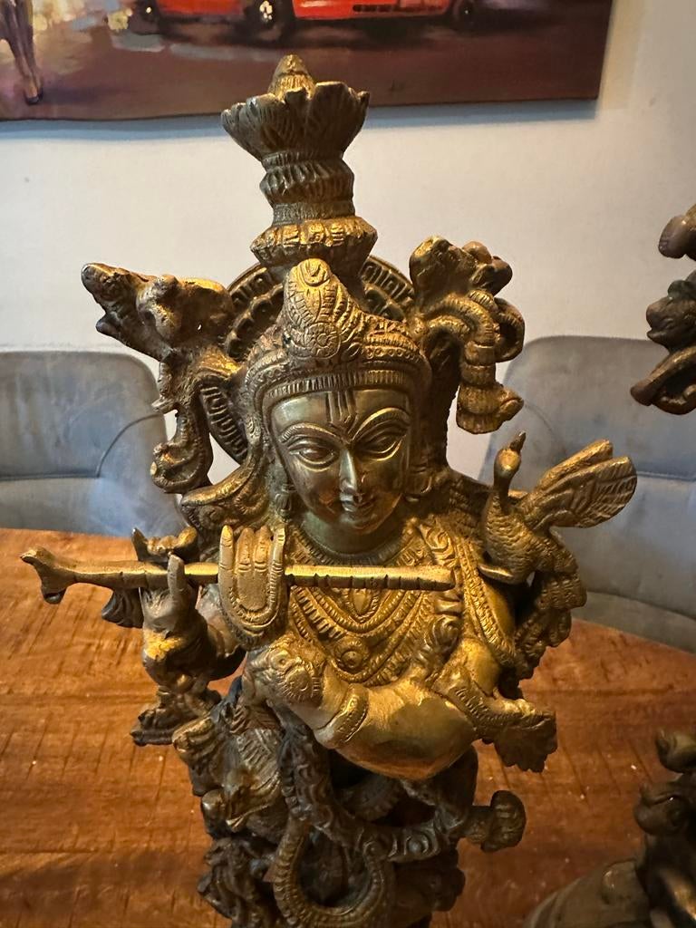 Antiek Krishna beeld, Ophalen of Verzenden