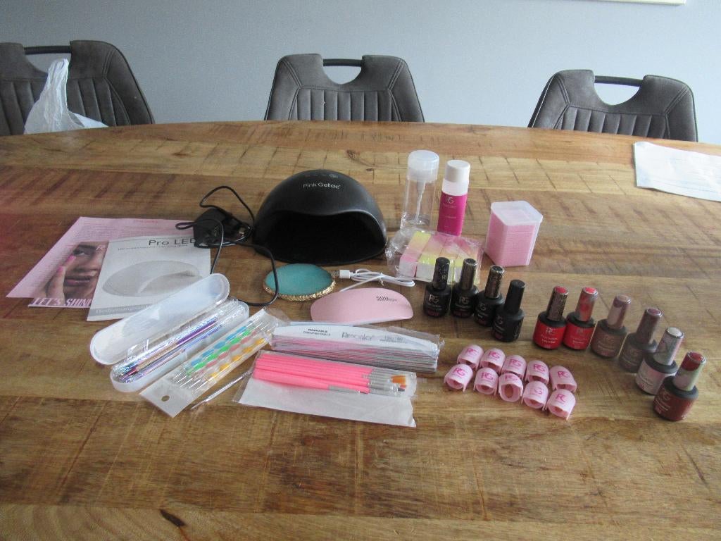 uitgebreide Pink Gellac nagel Gellak set met lamp., Sieraden, Tassen en Uiterlijk, Uiterlijk | Cosmetica en Make-up, Ophalen of Verzenden