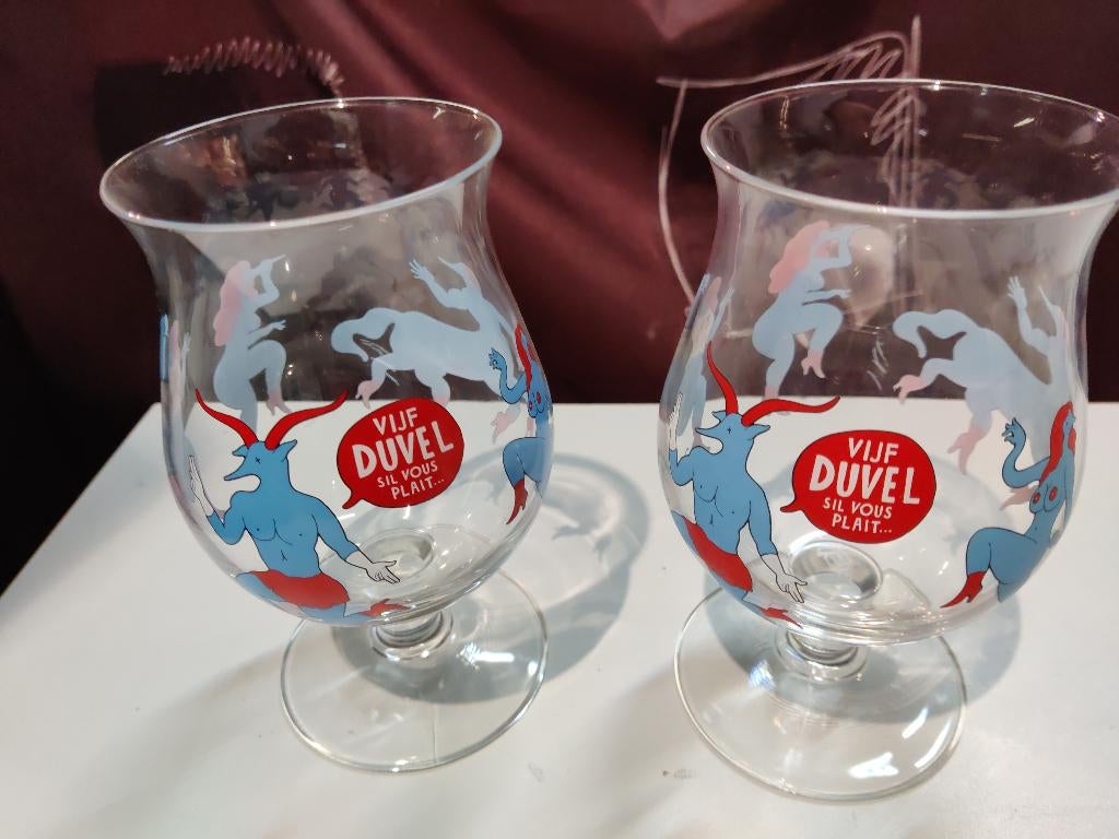 Duvelglazen: Vijf Duvel Sil Vous Plait..., Parra, 2010, Verzamelen, Biermerken, Zo goed als nieuw, Glas of Glazen, Duvel, Ophalen