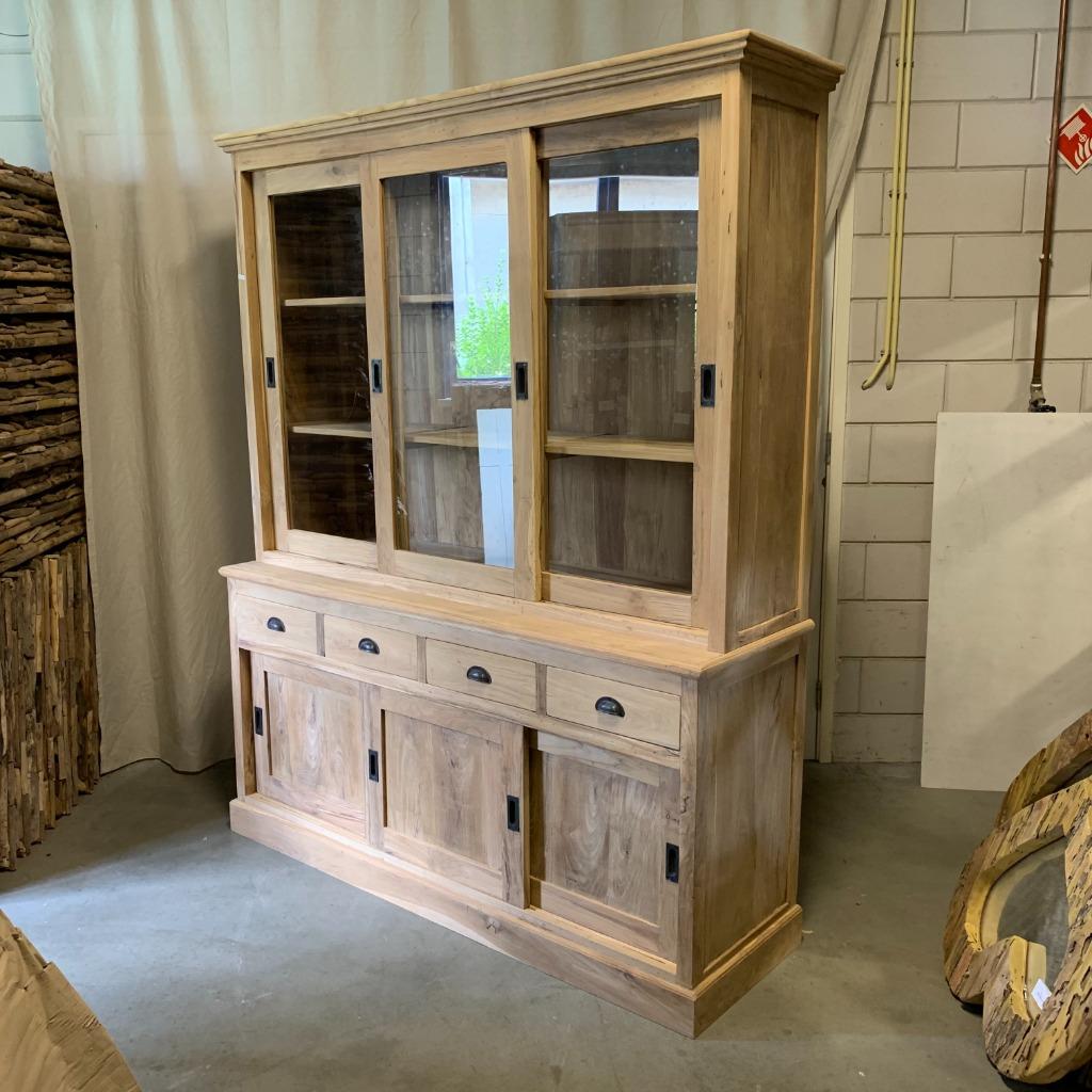 Buffetkast teak -  teakhout - vanaf € 355,- Bij TTM Wonen, TTM Wonen, Met deur(en), 200 cm of meer, Glas
