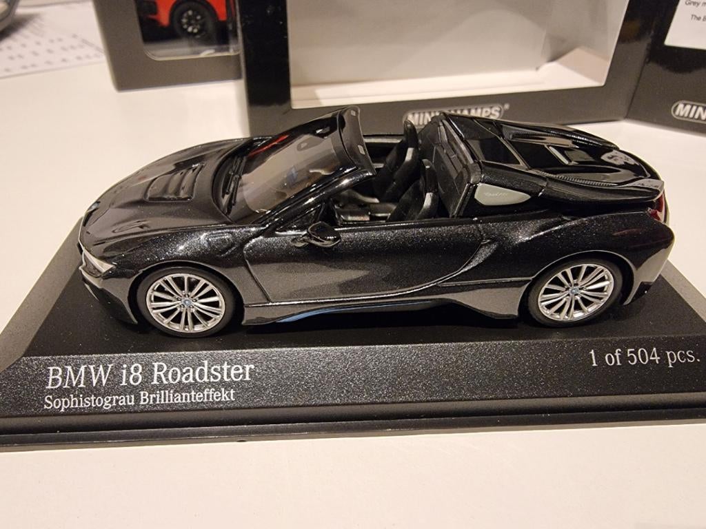 BMW i8 roadster zwart 2018 1/43, Hobby en Vrije tijd, Modelauto's | 1:43, Ophalen of Verzenden, Nieuw, Auto, MiniChamps