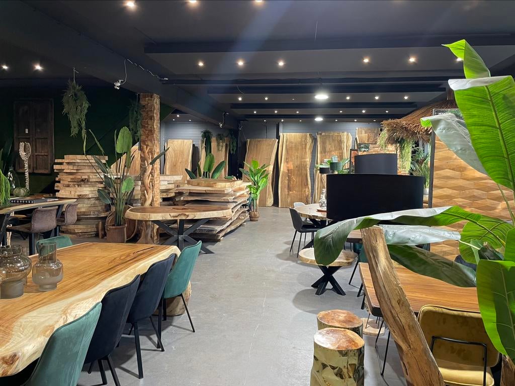 Unieke robuuste Suar boomstam tafels tafel eettafel, Eikenhout, Vijf personen of meer, Rechthoekig, Nieuw