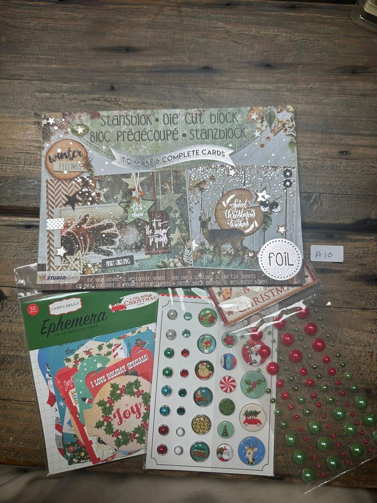 Kerst pakket vol met leuke spullen ( A10, Hobby en Vrije tijd, Kaarten | Zelf maken, Ophalen of Verzenden, Nieuw, Kerst