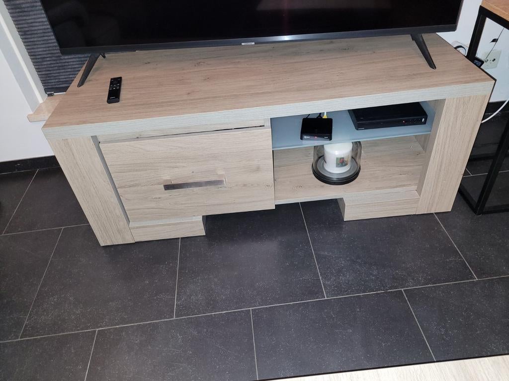 TV- meubel grijs eiken  - ZGAN, Ophalen, Overige materialen, 100 tot 150 cm, Zo goed als nieuw