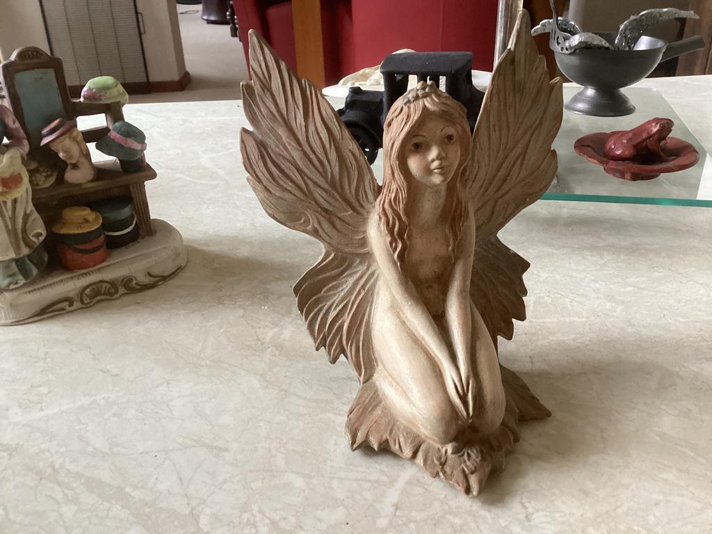 Engel naakt biscuit porselein // hoog 17 cm, Ophalen of Verzenden, Zo goed als nieuw