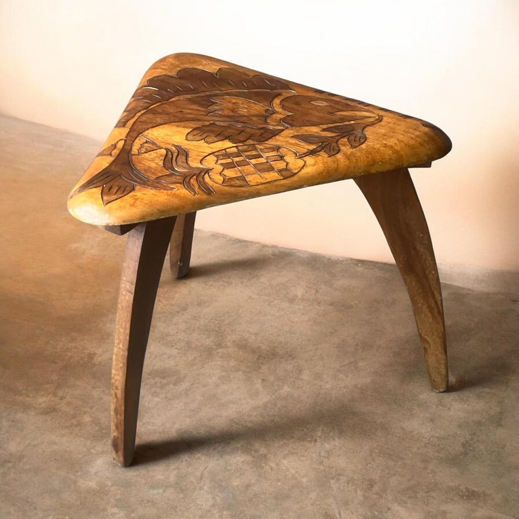 Vintage Haïtiaanse bijzettafeltjes/ plantefeltjes 60S, Ophalen, Minder dan 45 cm, Minder dan 55 cm, Gebruikt