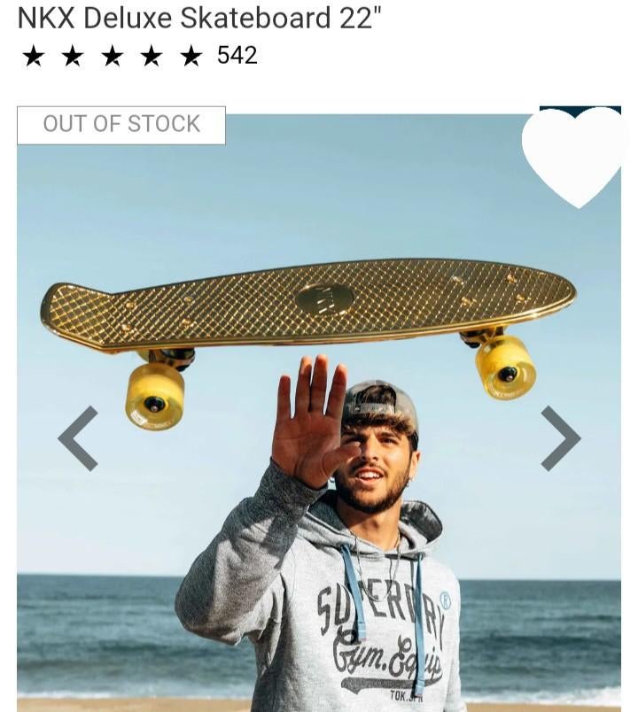 NKX 22" golden skateboard deluxe super mooie staat!, Ophalen of Verzenden, Zo goed als nieuw
