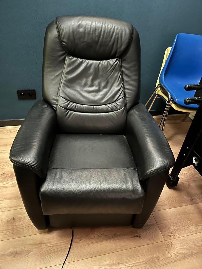 Hukla relax stoel fauteuil zwart, Ophalen, Zo goed als nieuw, 50 tot 75 cm