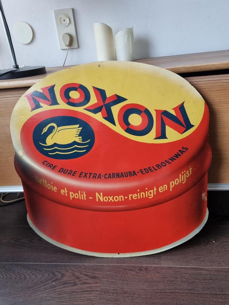 Houten handgeschilderde reclame bord "Noxon", Ophalen of Verzenden, Gebruikt, Reclamebord