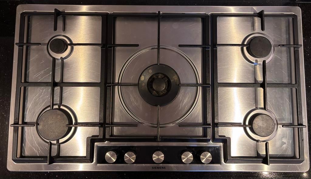 Siemens 5 pits gaskookplaat, Witgoed en Apparatuur, Kookplaten, Ophalen, Gebruikt, Inbouw, Gas