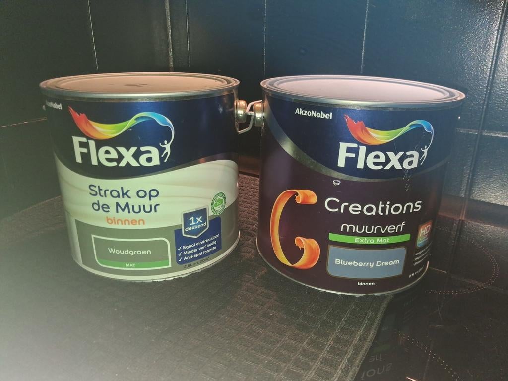 4 Blikken nieuwe Flexa muurverf., Overige kleuren, Nieuw, Ophalen of Verzenden, Verf