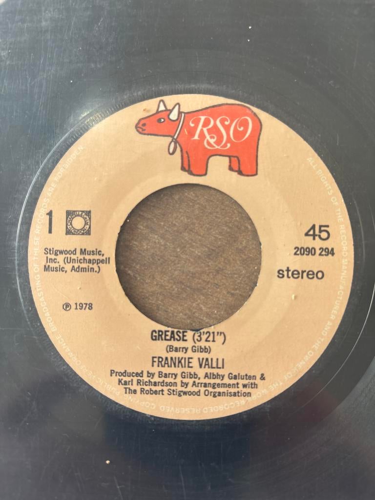 Frankie Valli - Grease 7" Single, Cd's en Dvd's, Vinyl Singles, Gebruikt, Filmmuziek en Soundtracks, 7 inch, Single