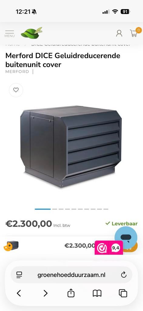 Merford Dice geluidsreducerende ombouw warmtepomp, Ophalen, Nieuw