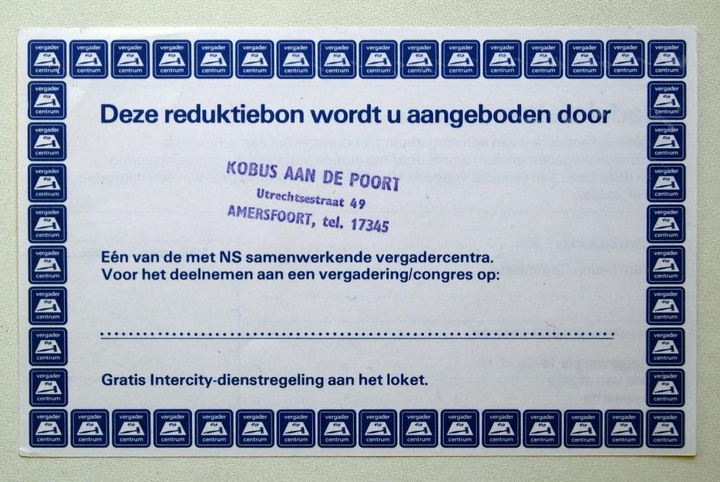 Reduktiebon Nederlandse Spoorwegen (oud), Verzenden, Zo goed als nieuw, Trein, Overige typen