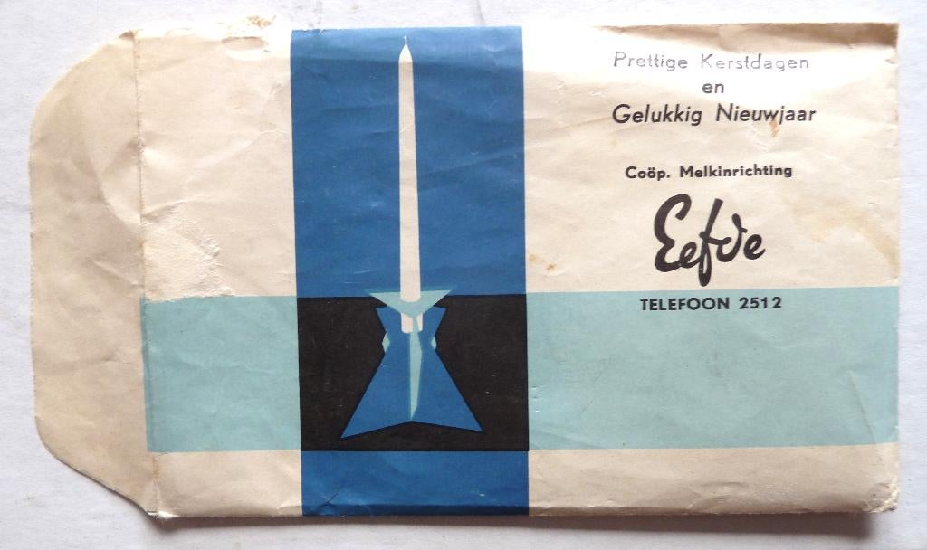Coöp Melkinrichting Eefde Kartonnen Kandelaar jaren 50, Ophalen of Verzenden, Gebruikt, Gebruiksvoorwerp
