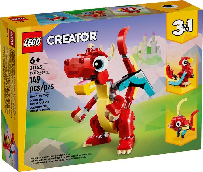 Lego Creator 3in1 31145 Rode draak, Lego, Nieuw, Ophalen of Verzenden, Compleet